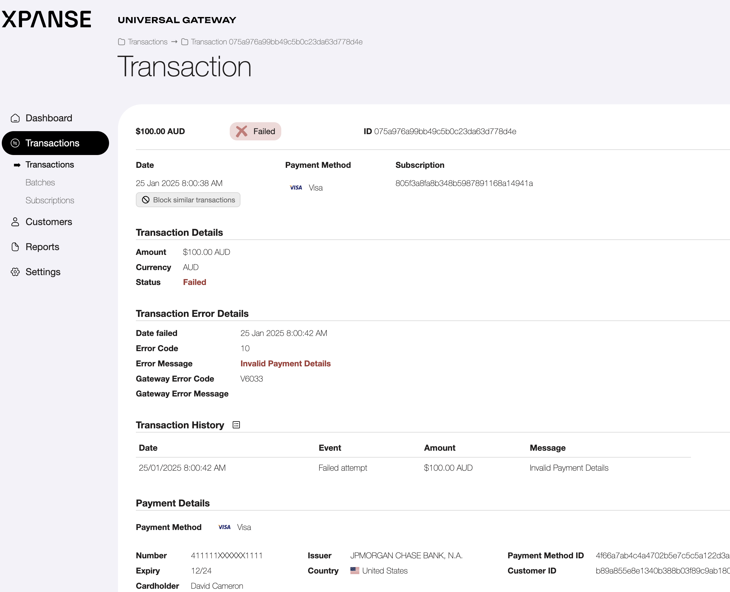 Transaction Detail